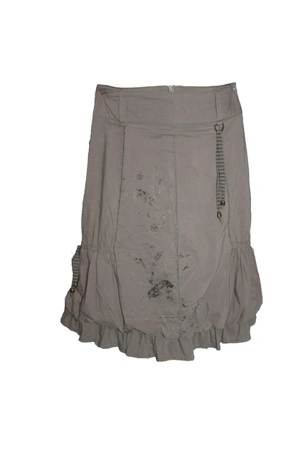 Jupe Longue Femme Armand Thiery, Taille 44, Motifs Noirs Et Rouges, état Impeccable