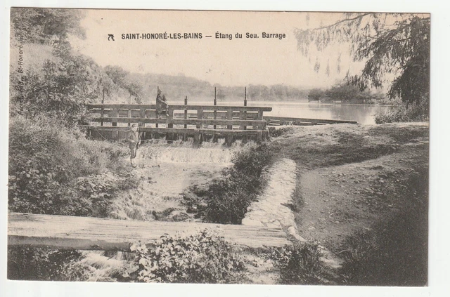 SAINT HONORE LES BAINS - Nievre - CPA 58 - Pecheur au Barrage de l' Etang de Seu