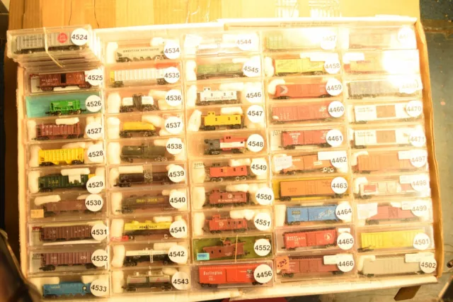 N Scale BOX CARS BN CN GN RG IC CP CNW MILW RI UP CR SSW GWS sold individually,