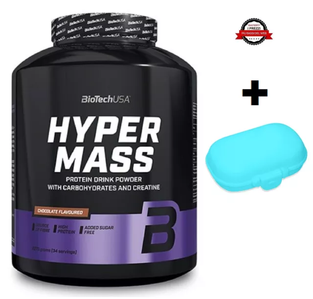 BIOTECH USA Hyper Mass 2270 gr GAINER con Proteine e Creatina + PORTAPILLOLE