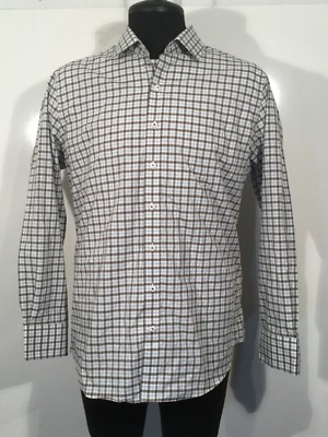 J Hilburn Custom Mens Size 18.5 34 Summer Dress Shirt Italian Light Cotton 0207
