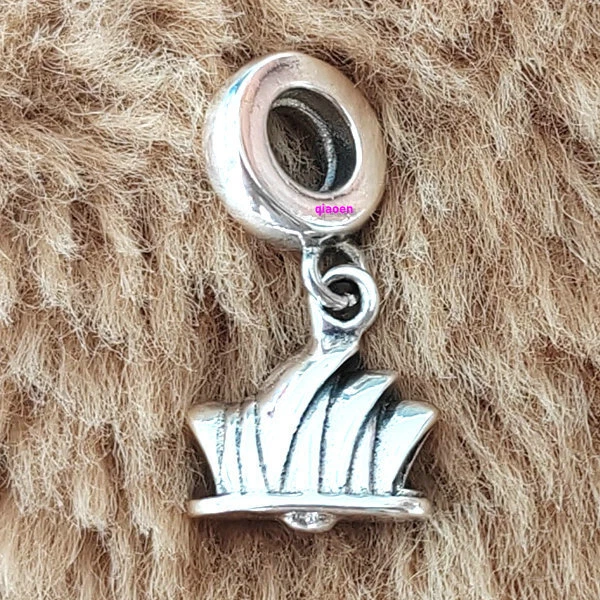 NEW 925 Sterling Silver Sydney Opera House Dangle Charm Fit European Bracelets