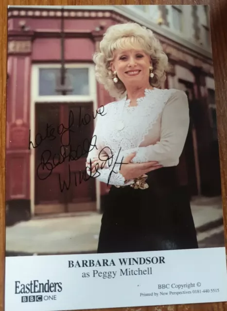 BBC EastEnders Peggy Mitchell Hand Signed Cast Card Barbara Windsor Autograph