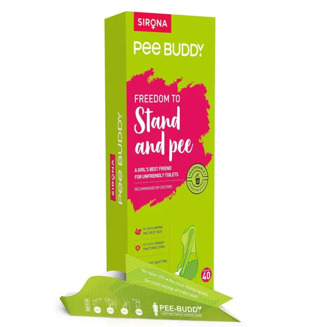 PEE BUDDY Female Urination Disposable Funnels Device | Leak-Proof Stand and Pee