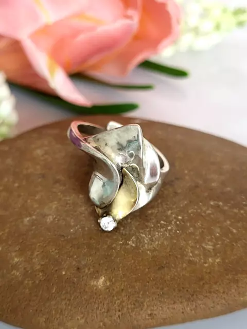 Bijou Jeunesse, wunderschöner älterer Ring Silber 925, besetzt mit Bergkristall
