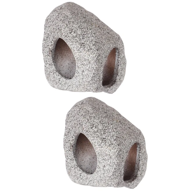 2 PCS Aquarium Decor Fish Tank Shrimp Cave Ornament Hideout House Decorations