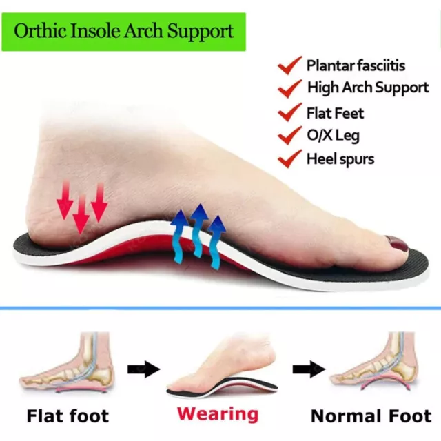 Orthotic Arch Support Shoe Insoles Flat Foot High Plantar Feet Fasciitis Pad AU 3