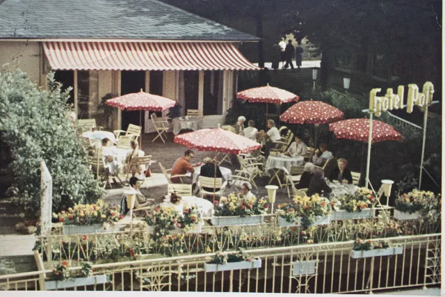 13392 Ak W-7547 Wildbad Black Forest Hotel Restaurant Beer Garden Color - 1965