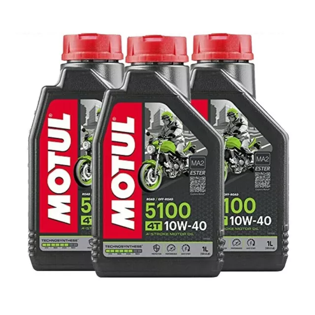 Olio Motore Moto Motul 5100 4T 10W40 10W-40 10W 40 Semisintetico - 3 LITRI lt