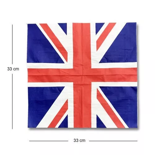 6 X 20pk Union Jack Paper Napkin British Dinner Royal Party Tableware Serviette 3