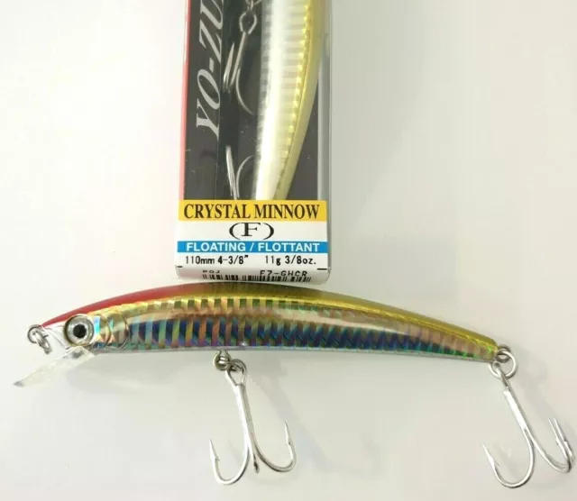 YO ZURI CRYSTAL MINNOW 110 mm 11 gr FLOATING CODE F7-GHCR  SPIGOLA SERRA