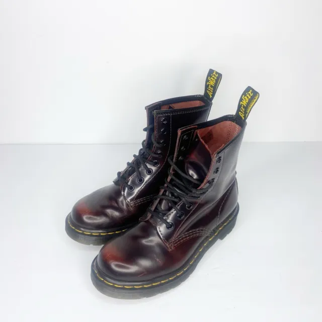 Dr. Martens 1460 W Leather Boots 8 Eye Laced Cherry Red Arcadia Women's Size 5