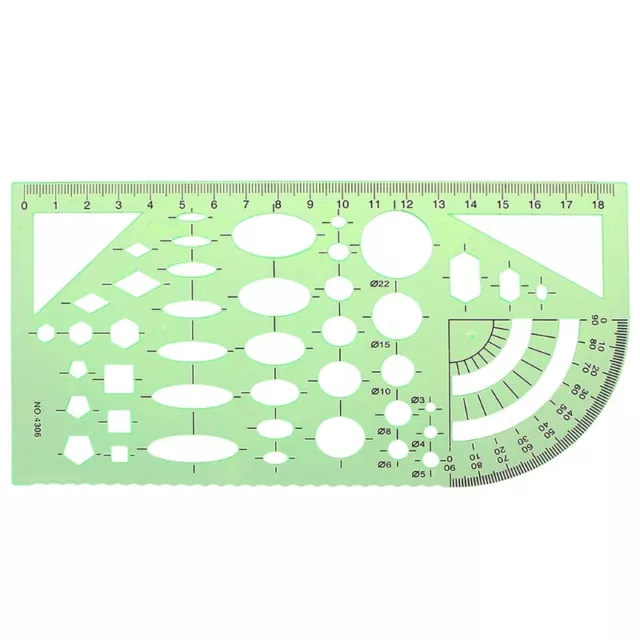 Green Geometric Template Ruler Drawing Tools Mapping Student School Stationery