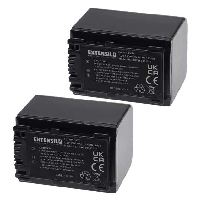 2x Batería para Sony DCR-SR300 DCR-SR200E DCR-SR21E DCR-SR290E DCR-SR20E 1500mAh