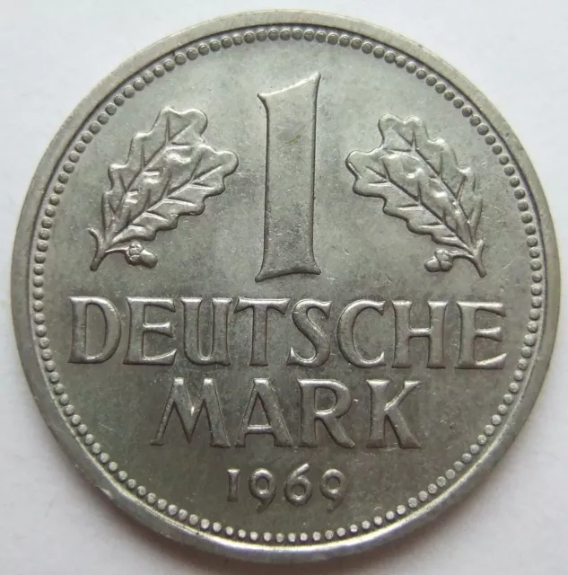 Coin Federal Republic Germany 1 German Mark 1969 D IN Uncirculated