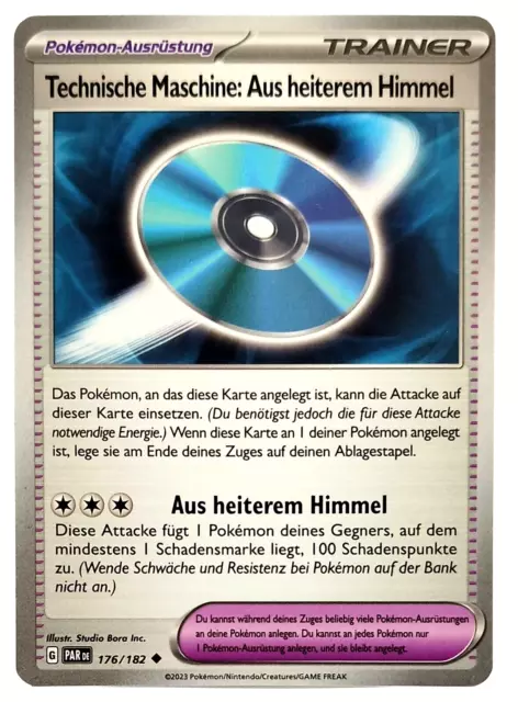 Pokemon Karte: Technische Maschine: Aus heiterem Himmel 176/182 Paradoxrift DE