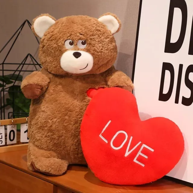 Teddy Bear Love Plush heart-shaped