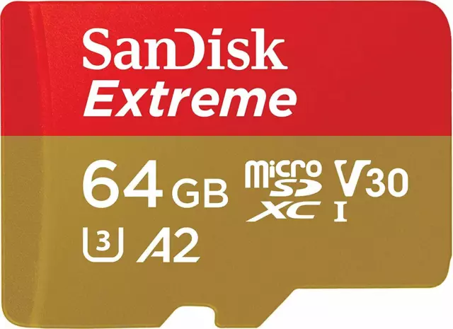 SanDisk Extreme 64 GB micro SDXC 160MB UHS-I U3 V30 Class10 Card 64G ULTRA 4K A2 2