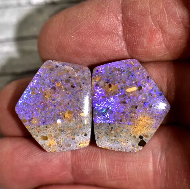 Matched Pair Louisiana Opal Cabochon  Gem Opal Natural Untreated 20.50 cts.