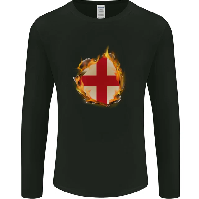 Il st Georges Croce Inglese Bandiera Inghilterra Uomo Maniche