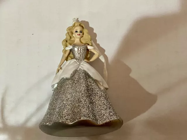 Hallmark Mattel Holiday Barbie winter princess Christmas Ornament, White