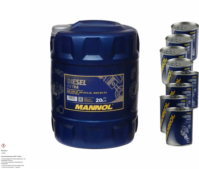 20L Olio Motore mannol SAE 10W-40 Diesel Extra 4xMotor Doctor + Motore Filo