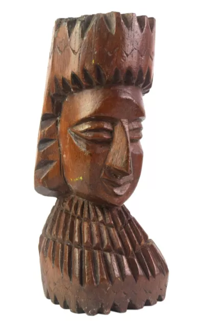 Decorativo IN Legno Tribale Figura Vintage Mano Intagliato Africano Donna Busto