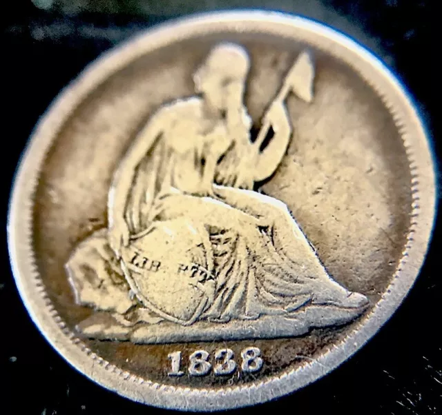 1838 O No  stars no drapery Seated Liberty Dime