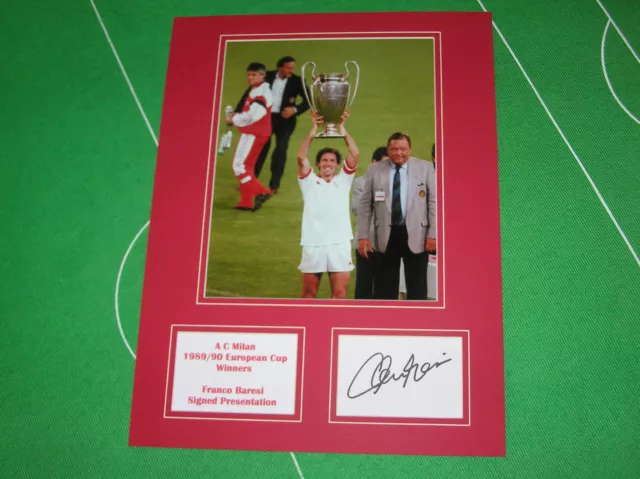 AC Milan Franco Baresi Signed 1990 European Cup Winners Mount