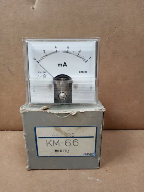 Anders KM-66 1 MA Milliamperes DC Panel Meter Vintage Electrical Japanese