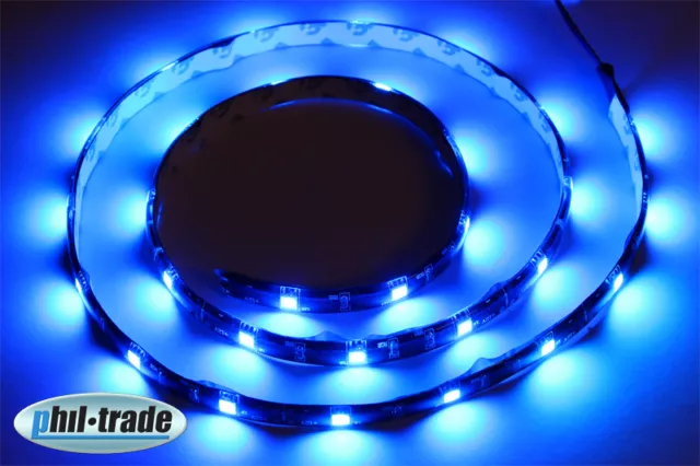 100cm LED Leiste Strip Lichtleiste 12V BLAU 30 x 5050 SMD selbstklebend