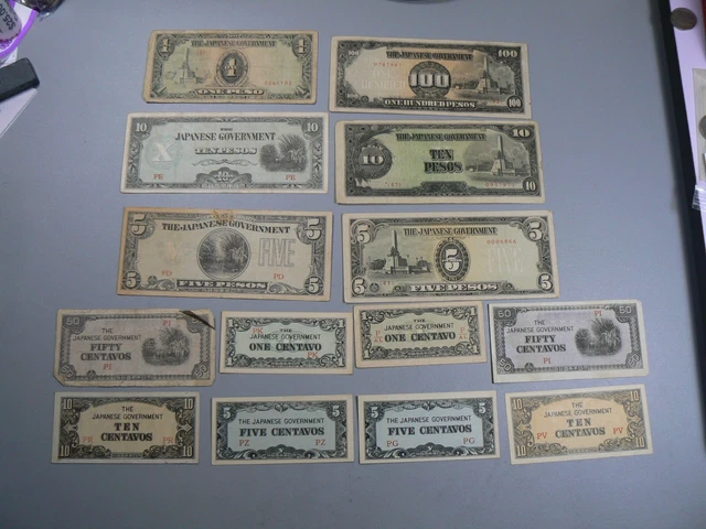 WWII Philippines Japanese Invasion Money JIM Banknote Lot