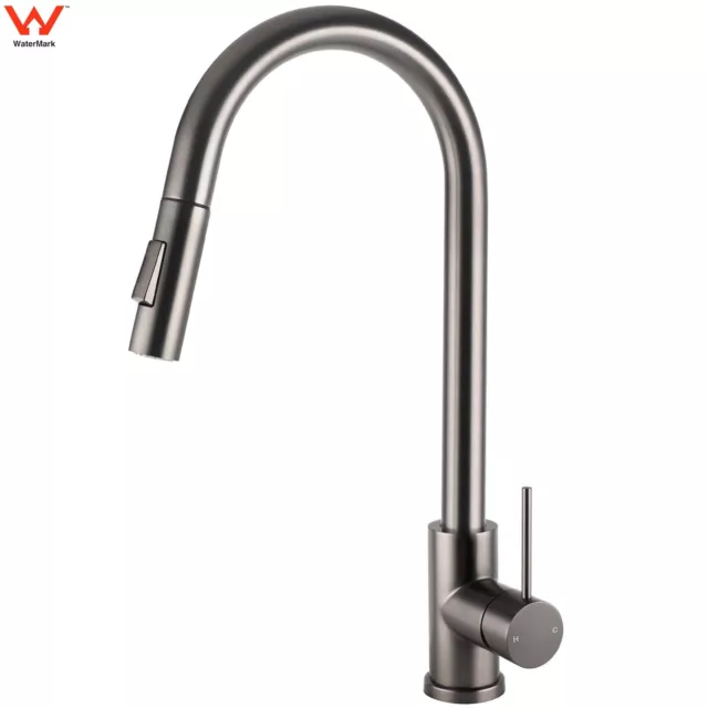 WELS Gun Metal Grey 2 Mode Pull Out Kitchen Tap Laundry Sink Mixer Swivel Faucet