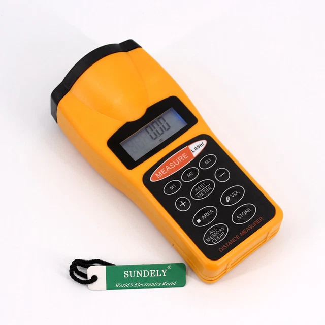 NEW Ultrasonic LCD Sonic Distance Tape Measurer Meter Laser Pointer Measure