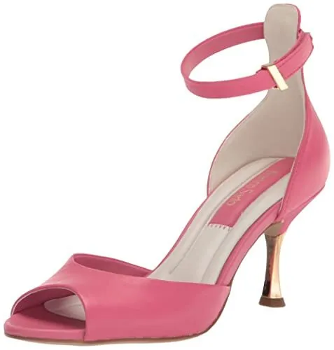 Franco Sarto Women's Rosie Dress Sandal Heeled Peony Pink Leather 10