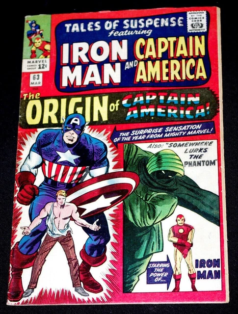 Tales of Suspense #63 (Marvel 1963) Origin Captain America Retold Silver Age VF
