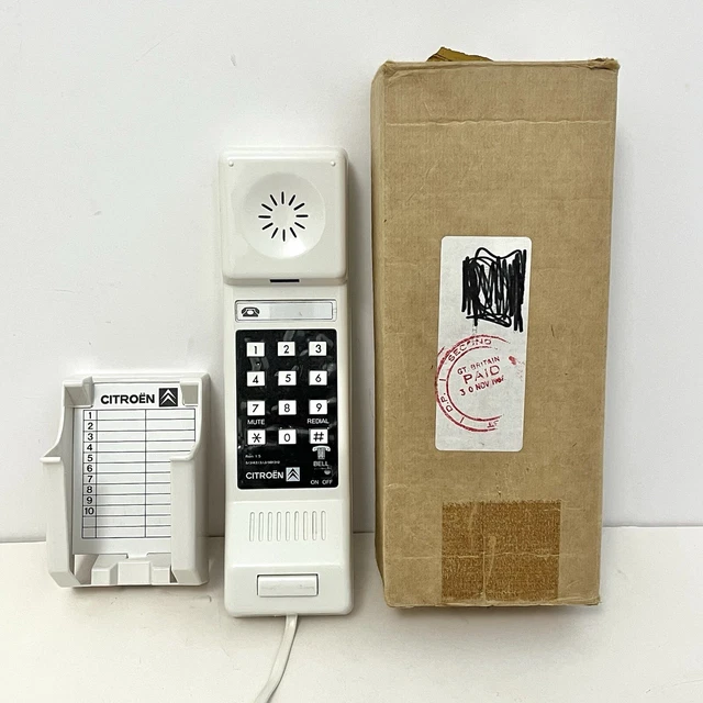 VINTAGE WHITE CITROEN Pushbutton Landline Phone 1980s Model With Manual