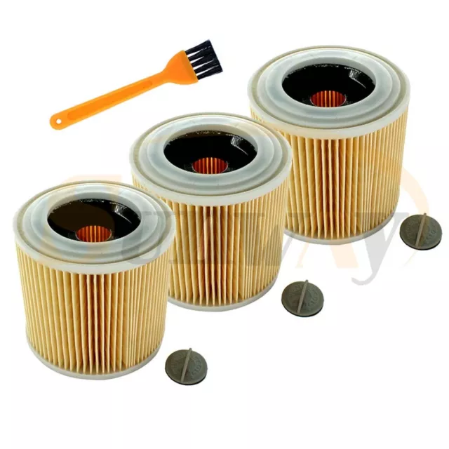 3× Cartridge Filter For Karcher MV2 NT27/1 Wet & Dry Vacuum Cleaner 6.414-552.0