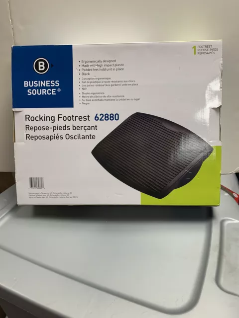 Business Source Rocking Footrest, Ergonomic, 17-3/4"x13-7/8"x3", Blk (LLR62880)