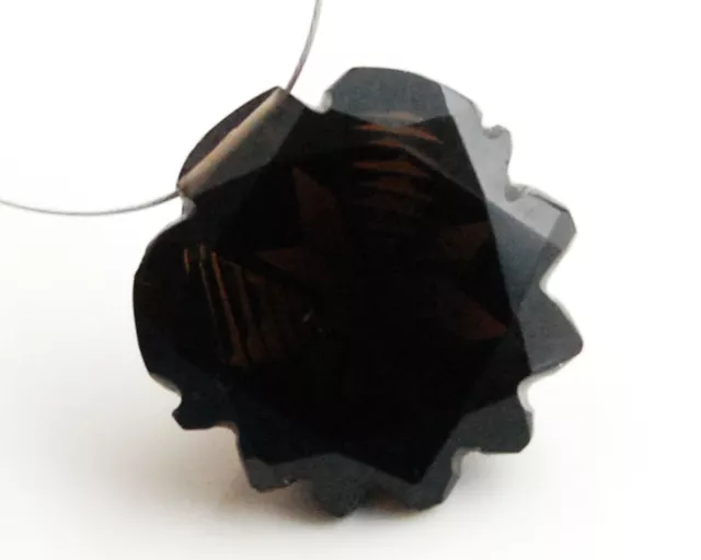 Natural Smoky Quartz Carved Flower Briolette Bead Focal Point Pendant