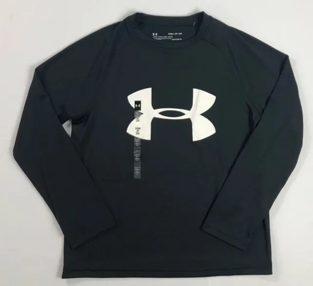 Boy's Youth Under Armour Heat Gear Loose Long Sleeve Polyester Shirt Size S