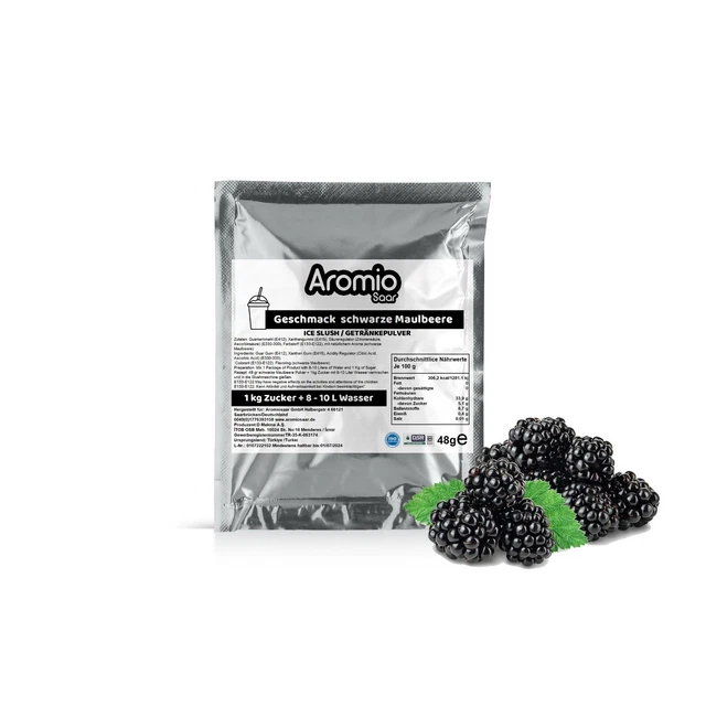 Aromiosaar schwarze Maulbeere Geschmack Eis Slush Pulver, Set mit 10 Beutel 48g