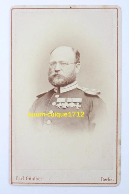 CDV Foto Portrait Offizier Ordensspange Eisernes Kreuz 1870 Epauletten Berlin