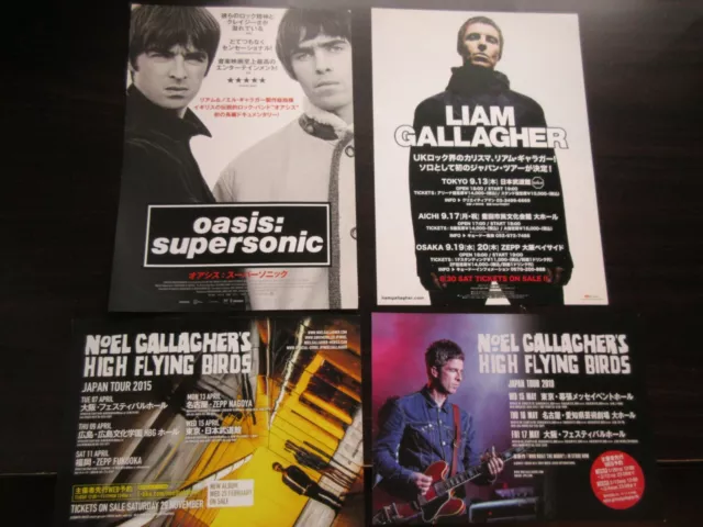 Liam Gallagher Noel Flying Promo Japan Tour Concert Flyer Lot Oasis Supersonic