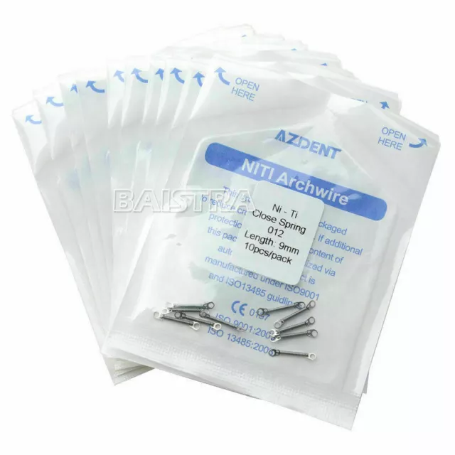 10packs AZDENT Dental Orthodontic NITI Closed Coil Spring 0.012*9mm 10pcs/pack