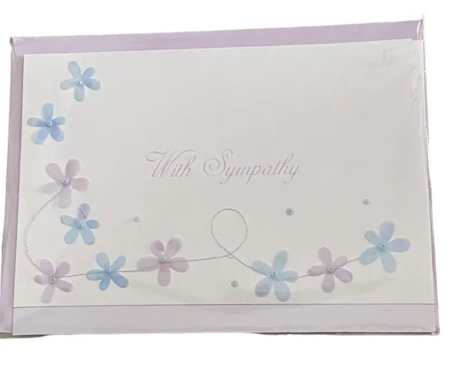 Burgoyne Greeting Card with sympathy Envelope 3D flowers