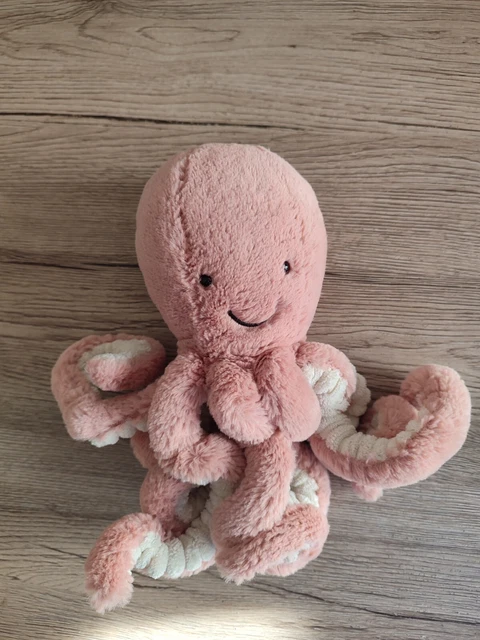 doudou Jellycat Peluche Odell Poulpe Little 23cm pieuvre rose