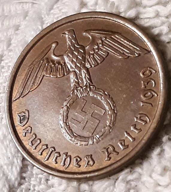 1939 A  WW2 German 2 Pfennig Coin, Heavily Circulated With Flaws ☆ 2
