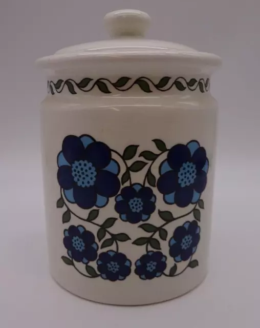 Vintage Taunton Vale Blue Daisy Flower Storage Jar Ceramic 1970s #15