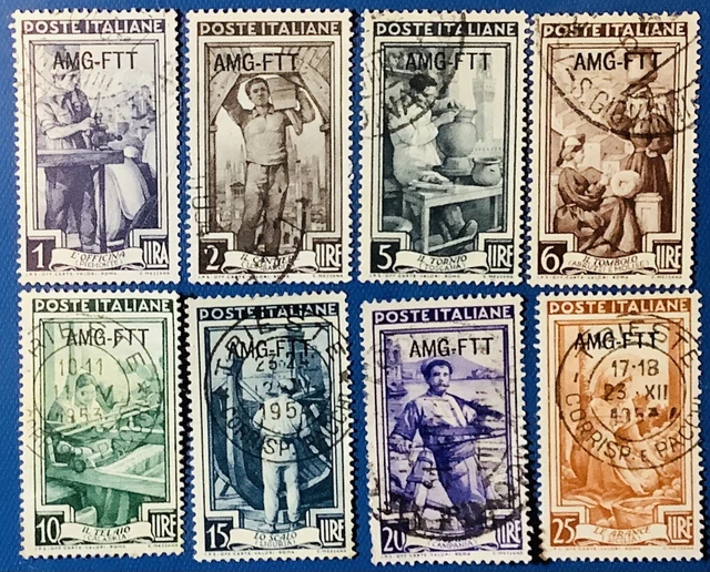 Italy Trieste stamp collectiion Zone A 1950 set of 8 used AMG-FTT 32123004